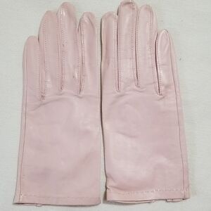 Pink Leather Gloves Unlined